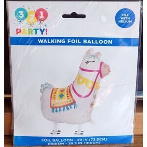 2 Walking Llama Mylar Foil Balloons Birthday Fiesta Party 29" Brand New
